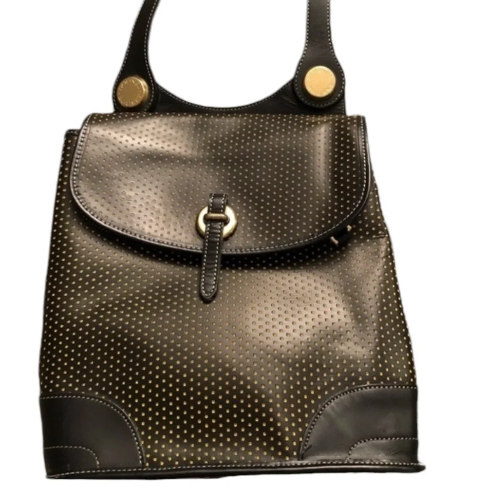 Dooney & Bourke Cabrio black leather laser cut w/ tag & serial number, vintage